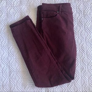 Loft modern skinny maroon jeans